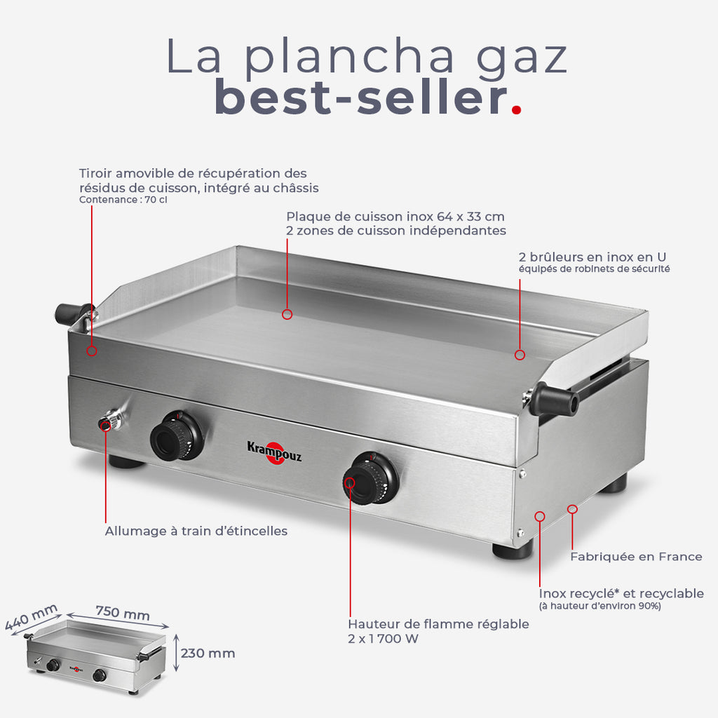 Plancha Saveur gaz double – PFSV2MA-KR - 2